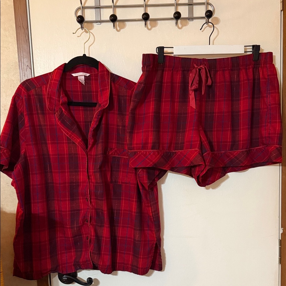 Victoria's Secret Red Plaid Pajama Set